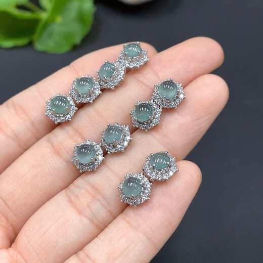 Jade A cargo sky blue high ice earrings new product launched 5m1 pair