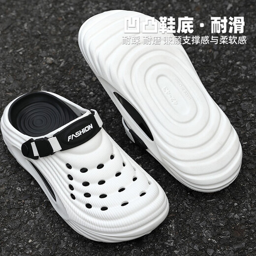 
Maoli men's sandals for summer new style wear-resistant wear-resistant toe-head-popping shoes, anti-slip thick-soled stool-skinned beach slippers Main picture color 42 -43 (inner length 265mm) positive size