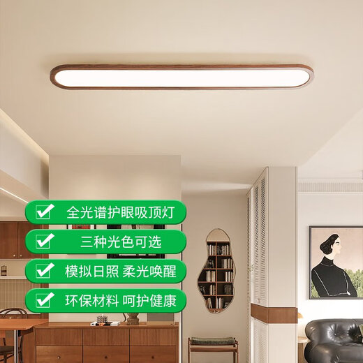 Grand View Garden; DGY corridor led ceiling lights in the middle style long modern simple porch cloakroom balcony lamp 263 1W 3892-80CM-walnut color-three colors change light