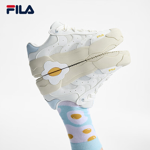 
FILA Yang Mi same egg-pack shoes Fila women's shoes 2025 summer new board shoes casual shoes thick-soled sneakers women snow-white-SW 37.5