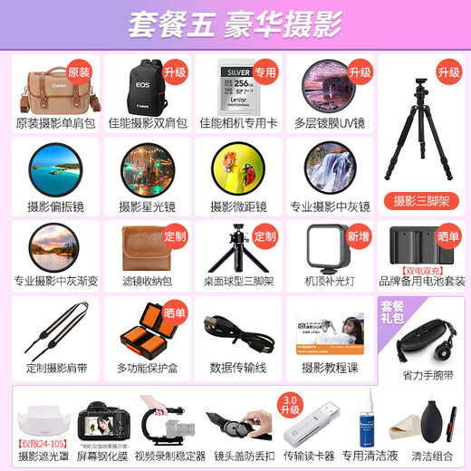Canon rp camera, full-frame mirrorless RP, 4K digital high-definition vlog video, professional-grade mirrorless camera, place an order for Labubu & Jindou, rp stand-alone disassembly, does not include lens, recommended optional package, official standard configuration, free New Year camera exclusive customized gift set of 4 pieces