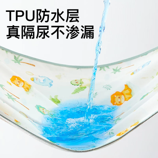 朵精灵婴儿尿布台隔尿垫可水洗夏季宝宝护理台尿布垫儿童防水床垫隔夜垫 【A类品质  纯棉亲肤】动物王国 70x50cm