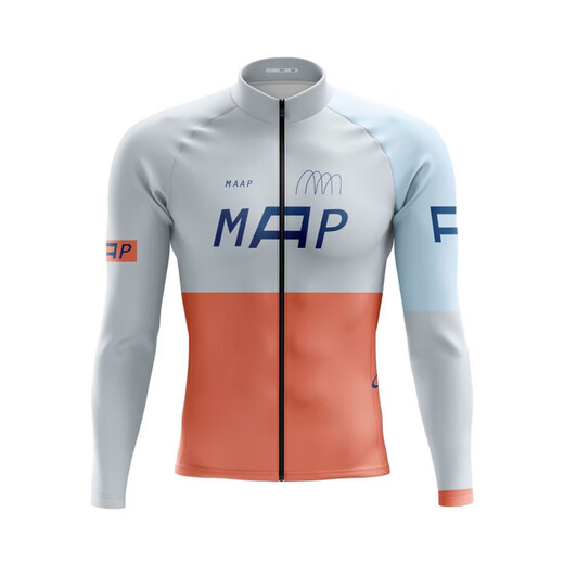 MAAP autumn cycling clothing men's long-sleeved tops bicycle sportswear road bike outdoor breathable quick-drying shirt MAAP orange gray L