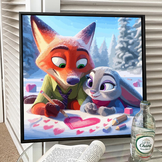 
Cute cartoon Crazy Zoo City Digital Oil Painting Diy Coloring Painting Hand-painted Unzipped Decoration Children's Oil Painting SJ13557 20*20cm Tightened Thickened Solid Wood Inner Frame