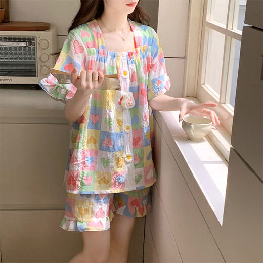 
Apocalypse 2025 pajamas for women in summer cloud cotton with chest pad short sleeve sweet love can be worn outside home clothing set 15265 Chef Dog Fixed Chef Pad M