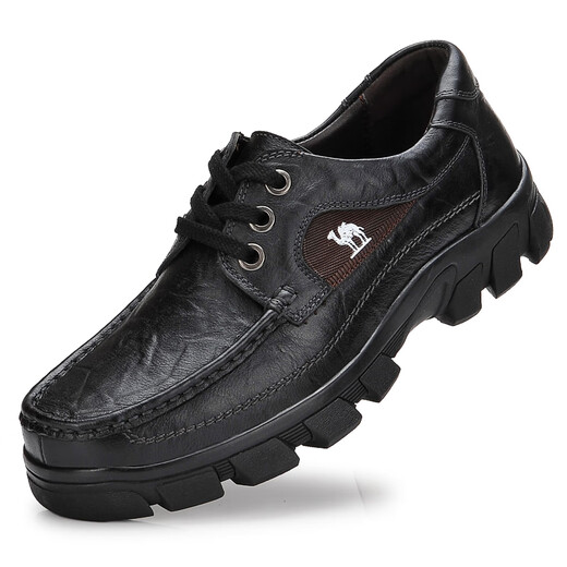 Camel Ship Store Flag Broken Code Autumn Camel Men's Shoes Casual Leather Shoes Genuine Leather Breathable Business Shoes Soft Bottom Men's Medium Dark Brown 8869 40