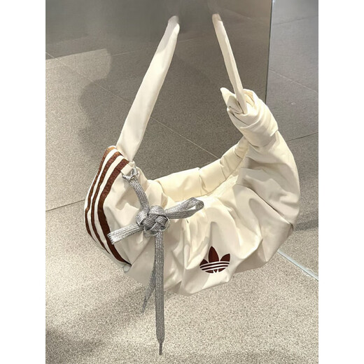 阿迪达斯 （adidas）七夕礼物三叶草女褶皱云朵包单肩斜挎牛角包休闲包 KA9267 KA9272 汉玉白KA9267（26x18cm）