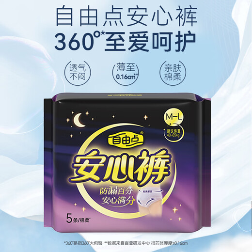 Freepoint ultra-thin pajama pants, night pants type sanitary napkins, size M-L, 20 pieces, hip circumference 80-105cm OCC