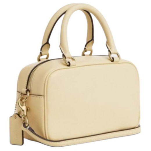 CoaCH (COACH) handbag SATCHEL18.5 flower inlay cowhide leather one-shoulder crossbody small women's moonlight color basic package (bag + dust bag)