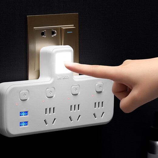 Kangjiafu Convertisseur Panneau de socket de convertisseur Panneau ménage sans fil avec USB One-tour de deux-trois plug multifonction multi-trous multi-trous 9922 bits commutateur à contrôle avec USB