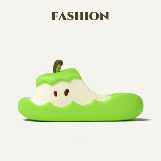 Pingxiao Internet celebrity Apple EVA slippers for women students summer outer wear thick-soled cartoon cute and comfortable home sandals and slippers Yuanyang Apple -EVA high elastic rubber plastic 36