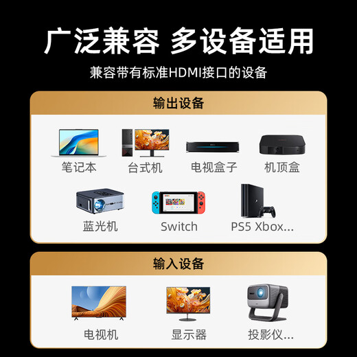 Value meter HDMI cable full blood version 2.1 8K60Hz 4K240Hz HD video cable compatible with 2.0 laptop connected to TV monitor projector 1.5 meters H105D