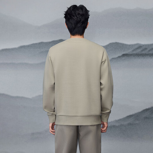 HLA Hailan House sweatshirt men's autumn mountain is not high series printed embroidery soft long-sleeved men's New Year