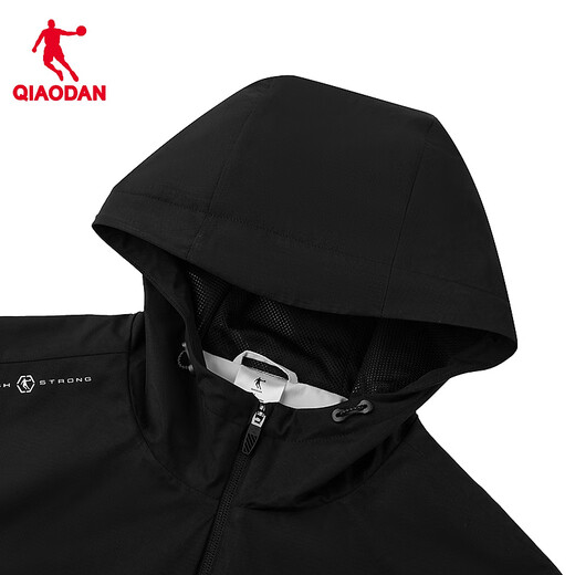 
Jordan Sports Jacket Men's Trench Coat Spring and Autumn Windproof Water-Repellent Hooded Outdoor Jacket Long Sleeve Top Black/Crescent S