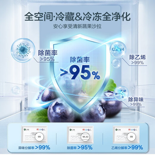 Rongsheng refrigerator 501L four-door cross double cycle system frost-free frequency conversion first-level energy efficiency BCD-501WD18FP BCD-501WD18FP 501L black rhyme gray