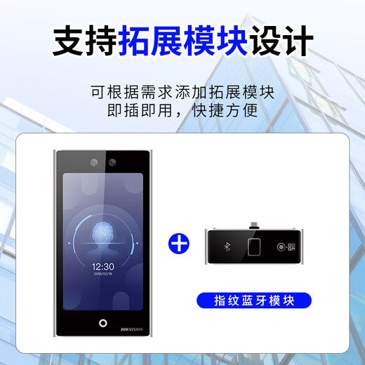 海康威视（HIKVISION）DS-K1T673M人脸识别门禁一体机考勤刷卡密码智能锁套装 04号 双开玻璃门电插锁【内外皆可开门 需挖锁槽】