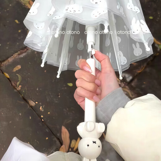 Mifei Transparent Umbrella Автоматический солнечный дождь с длинной ручкой складывающаяся двойная карикатура Симпатичная мультфильма Fresh Children Ins Студент Утолщенный Annuo Shu A3882 Red Boots Red Apple
