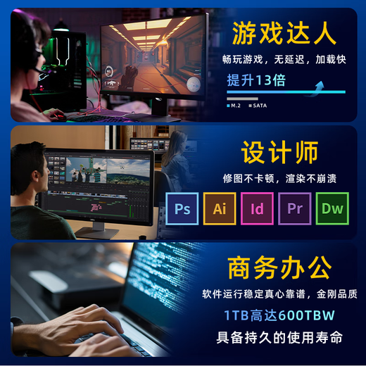 Phantom Fox 1TB SSD solid state drive NVMe M.2 interface PCIe4.0 7400MB/s high-speed read and write desktop notebook solid state drive TLC particle AI computer storage accessories 1TB peak flagship model 7400MB/s PCIe4.0