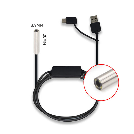 Wen Yijia Diamètre 3,9 mm Endoscope haute définition Caméra OV9734 Entretien automobile Pipe d'égout industriel étanche 75 Longueur focale 30-80 mm + 1,5 mètres ligne
