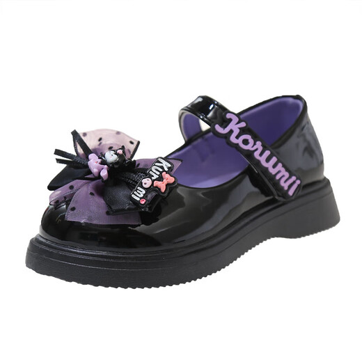 女童皮鞋库洛米公主鞋2025春秋新款儿童玛丽珍鞋小女孩洋气小皮鞋 黑色 29 （内长17.7cm）