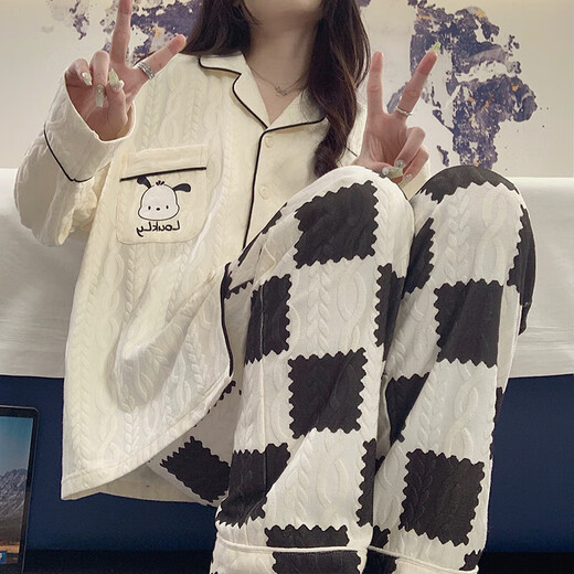 樵廿睡衣女士春秋季长袖长裤夏天2025年新款甜美可爱秋冬款家居服套装 3882 2XL :【135-160斤】