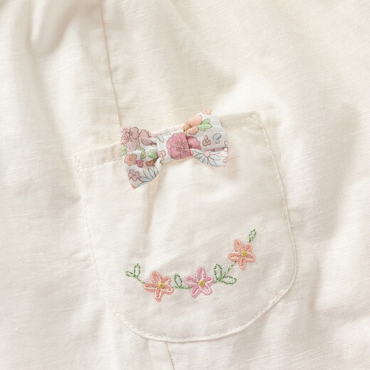 戴维贝拉女童七分裤套装夏装儿童上衣两件套宝宝亚麻衣服