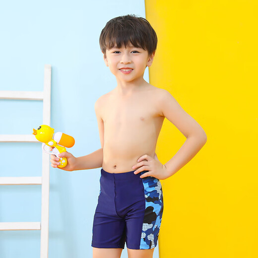 男童夏季速干儿童泳裤热卖短裤泳衣温泉度假游泳衣男孩沙滩裤 藏蓝 150 【4XL】 适合145-155cm