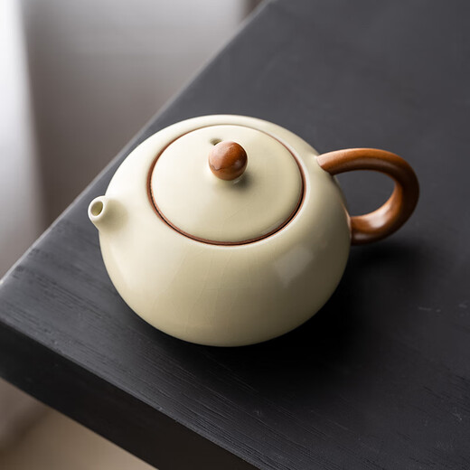 Yunhua Ru Kiln Xishi Pot high-looking teapot genuine office simple teapot business event souvenir trial Ru Kiln Yellow-Xi Shi Pot