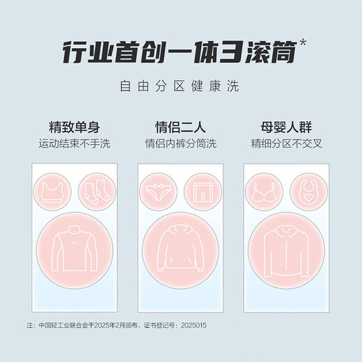 Leader Haier Smart Home Lazy Three-Drum Washing Machine Fully Automatic Underwear Partitioned Washing 12.5 Public Jin [Jin equals 0.5 kg] XQGL125-MBLDE697WU1 Three-Battery Wishes National Subsidy