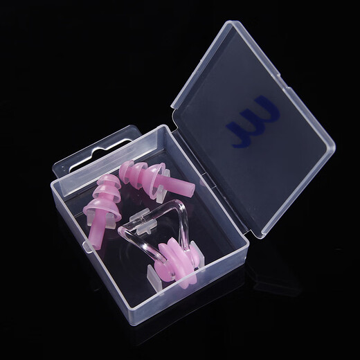 Youyou Swimming Anti-water Earplugs Nose Clip Set Silicone Bathing Diving Equipment for Adults and Children Pink