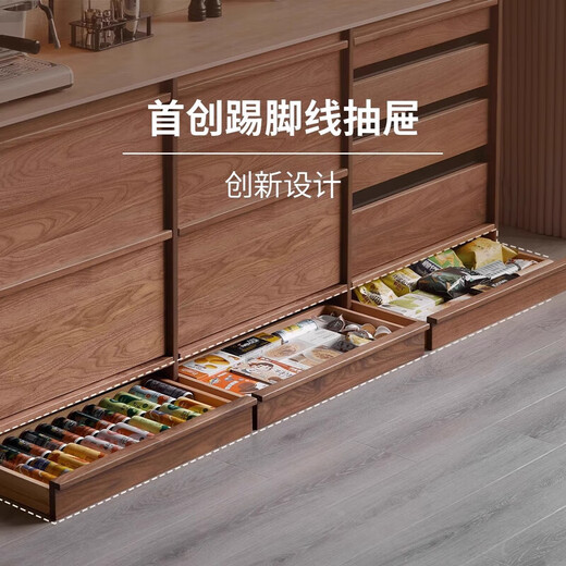 His Highness solid wood slate sideboard against the wall integrated North American black walnut travertine cabinet storage storage tea cabinet