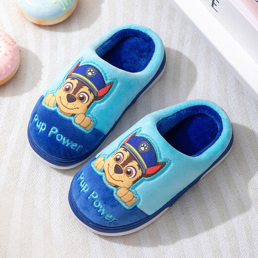 Paw Patrol (PAW PATROL) Paw Patrol Children's Cotton Slippers Boys Autumn and Winter Cute Anti-Slip Home Cartoon Baby Girl Cotton Shoes Furry Slippers (Upgraded Model) 1807 Paw Patrol Blue Archie 16 Inner Length 16cm 170 Code