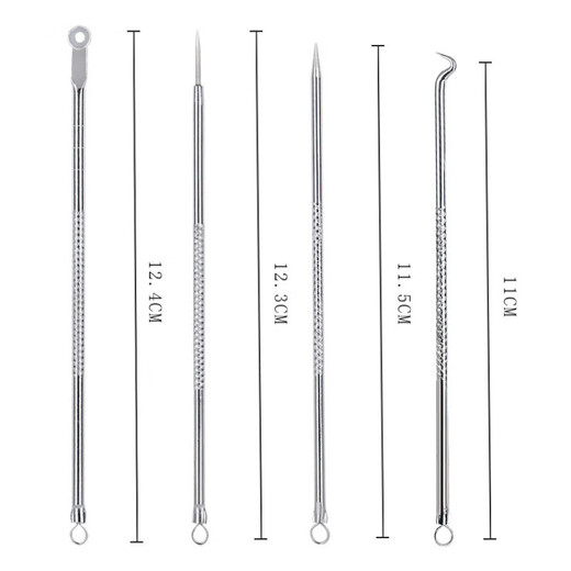 NOMe Acne Needle 4-piece Set Stainless Steel Acne Needle Beauty Makeup Tool Double-ended Acne Picking and Blackhead Acne Needle Set Boxed No. 3 Acne Needle Set 1 Piece Carefully Selected
