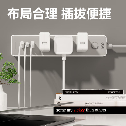 Deli (deli) 20W PD multi-port fast charging, power strip, power strip, strip and socket, USB desktop charging station, suitable for Apple, Xiaomi, Android and Huawei, 1.8m master control +2A1C LU9082