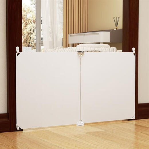 LDVEP door pet fence on the floor indoor home dog and cat special L-type free combination simple heightened isolation baffle milky white 12247cm (3 pieces)