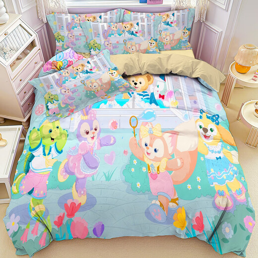 Disney (Disney) Neues hochwertiges Kinderbett vierteilige hautfreundliche und weiche Vier-Jahreszeiten-Drei-teilige Set für Schüler 3884V Bettblatt Single-Quilt-Abdeckung (180*220 cm)