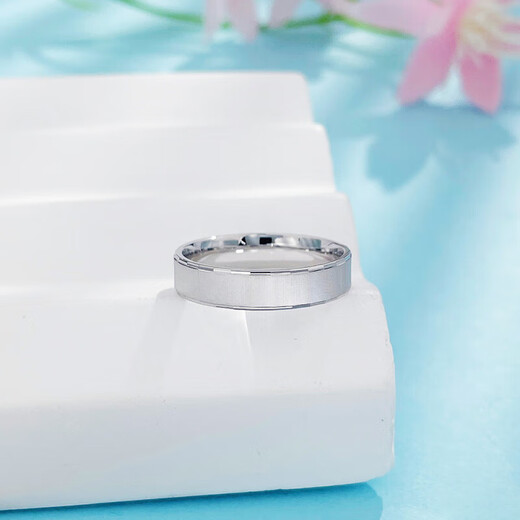Laomiao platinum ring plain ring platinum couple ring pt950 proposal for men and women birthday Chinese Valentine's Day gift for girlfriend and wife 12 rings about 4.45g