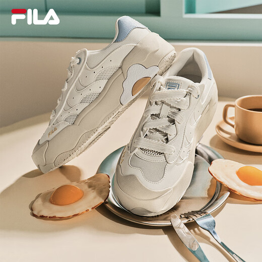 
FILA Yang Mi same egg-pack shoes Fila women's shoes 2025 summer new board shoes casual shoes thick-soled sneakers women snow-white-SW 37.5