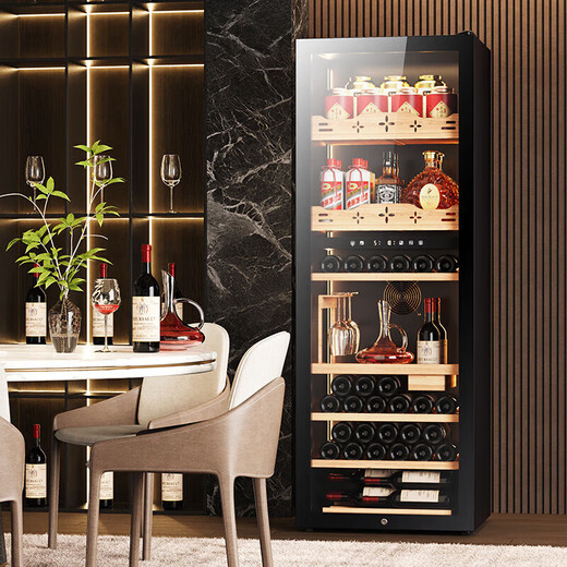 Bai Kailun red wine cabinet air-cooled and frost-free electronic temperature control single door constant temperature wine cabinet first-class energy efficiency office home wine tea cabinet refrigerated refrigerator thin fresh-keeping cabinet freezer fixed frequency | dual temperature | multi-functional model | 256L thin model
