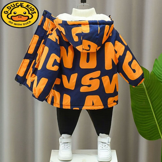 G.DuckKids Boys Plus Velvet Jacket 2025 Winter Style 2-7 años Niños de moda Invierno Invierno Algodón de algodón de algodón de invierno Verde 130