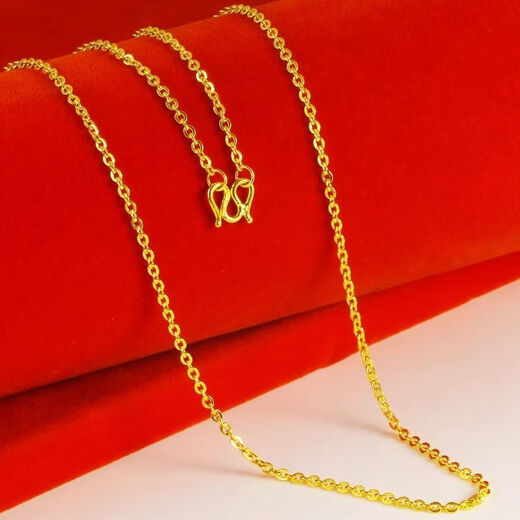RSRDDY Lao Fenghuang Gold Store's same necklace 999 women's fine clavicle chain O-shaped chain gold-plated chain for my wife 18k gold 0-shaped necklace Lao Fengxiang's same style