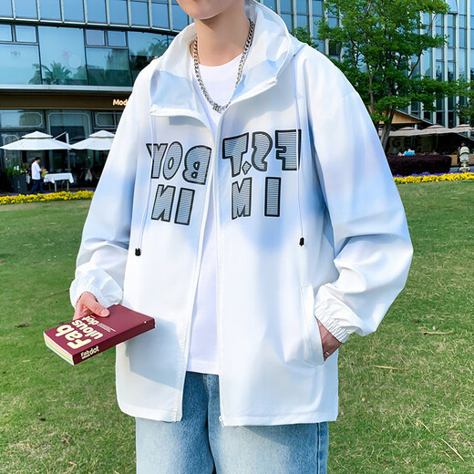 奥计高中生衣服男夏季冰丝速干男生高初中生轻青少年大童透气外套潮 6629蓝色(单件外套) 品质升级 M 70-90斤左右