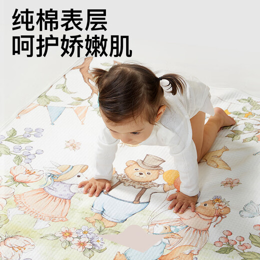 Duoling Kindergarten Baby Nap Diaper Pad Children's Waterproof Washable Summer Crib Mattress Diaper Pad Customized 7A Antibacterial Fabric Forest Party (Autumn and Winter Recommended) 50x70cm