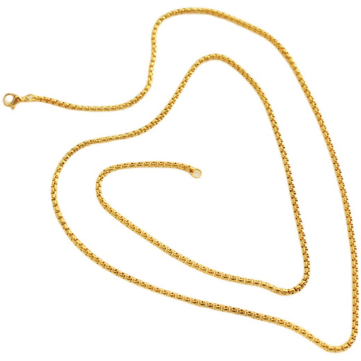 CHAUIYIN Chaoyin Old Phoenix 999 Thai Buddha Amulet Chain Gold Men and Women Long Fine Jade Hanging Chain Titanium Steel Sweater Necklace 1.5mm Box Chain Gold 50cm