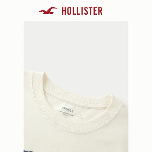 HOLLISTER25 Été Nouveau American Retro Couple T-shirt Cotton poids lourd Vêtements pour hommes et femmes KI323-5012 Milky White M (180 / 100A)