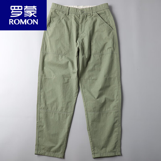 罗蒙（ROMON）休闲裤男夏季纯棉阔腿裤宽松直筒日系哈伦裤男休闲长裤百搭工装裤 6626灰色 34