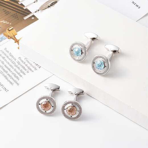 TATEOSSIAN British tateossianRT men's French cufflinks round zirconium diamond gemstone cuff buttons for boys gifts in stock lavender purple square cufflinks