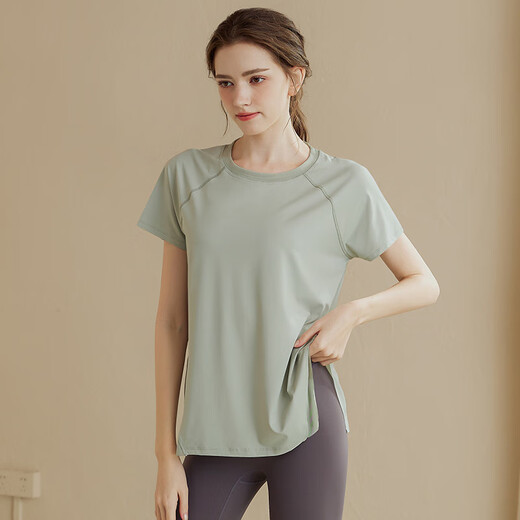 Top de ropa de yoga xueximan para mujeres deportes de camiseta de manga corta que se seca la velocidad seca transpirable yoga fitness pilates