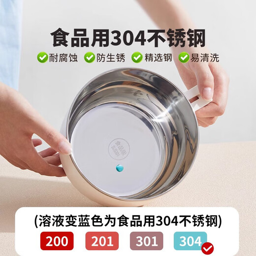 Shihua 304 stainless steel instant noodle bowl for students and office workers 1.6L large capacity anti-scalding and drop-resistant lunch box rice bowl soup bowl
