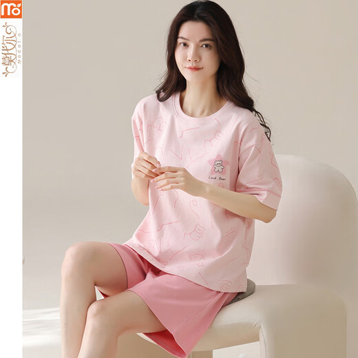 
Modal pajamas for women in summer 2025 new short-sleeved suit full thin style for outdoor wear cartoon casual home clothes Y9855 M 75-95Jin [Jin equals 0.5 kg]